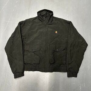 Vintage 90s Apple computers nylon embroidered zip up windbreaker bomber jacket